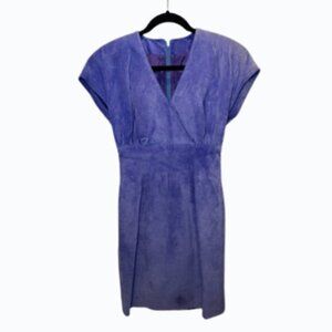 Vintage Danier Blue Suede Dress | 80s 90s Genuine Leather Mini | Size XS